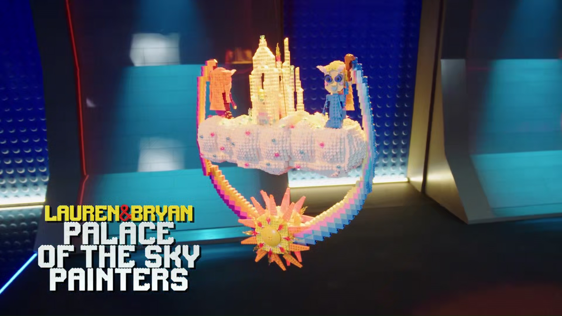 LEGO Masters U.S Season 2     - One Hanging Brick Challenge – Bryan and Lauren - Palace of the Sky Painters