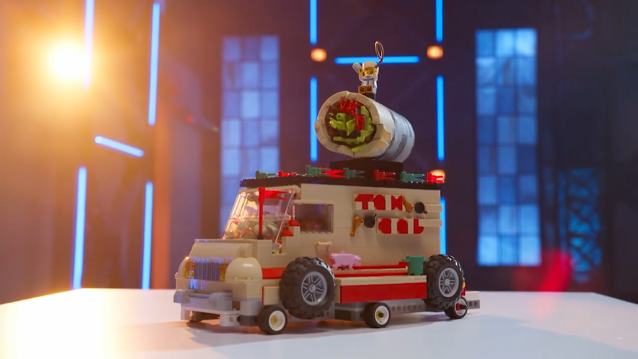 LEGO Masters Australia - Season 4 Episode 1 - Stunt Car Challenge - Crystal & Andrew - Tex-Mex Food Truck