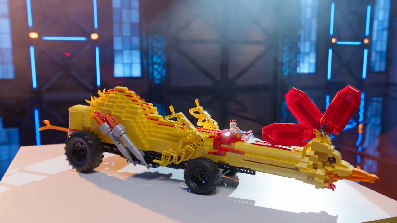 LEGO Masters Australia - Season 4 Episode 1 - Stunt Car Challenge - Kirsti & Daniel - Chicken Suit Guy - Rubber Chicken