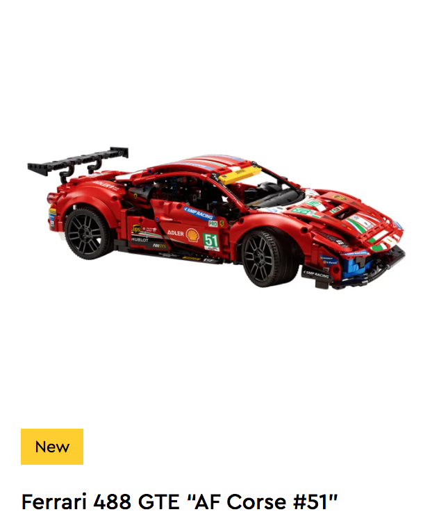 LEGO Technic - 42125 - Ferrari 488 GTE “AF Corse #51