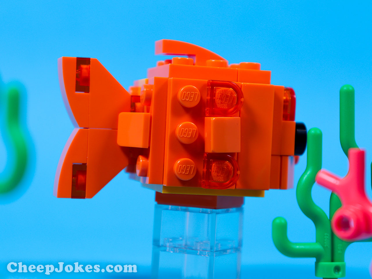 Kids who love animals will adore this BrickHeadz™ Goldfish (40442) build-and-display set. The goldfish and fry both sit on iconic BrickHeadz stands and look as if they’re ready to blow bubbles underwater. The stands fit into a sturdy, blue base that includes coral and plants and comes with 2 stickers – 1 with bubbles, 1 with corals – for decorating the base. This buildable pet set is a perfect gift for all kids, BrickHeadz collectors and pet lovers.