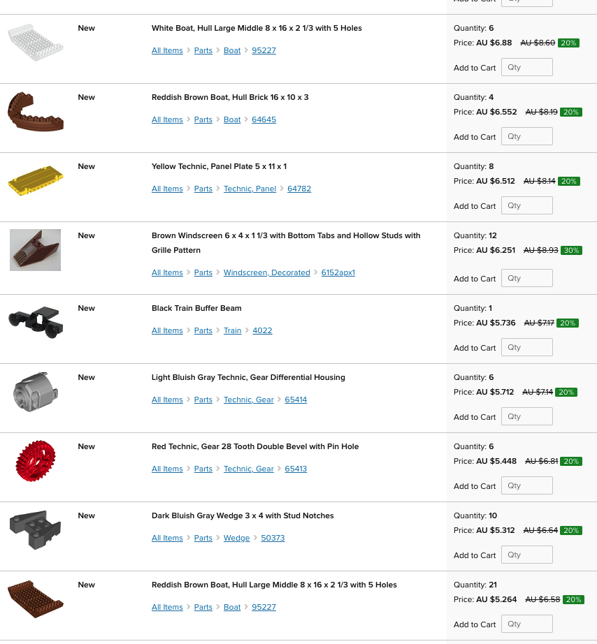 BrickLink Inventory Sale