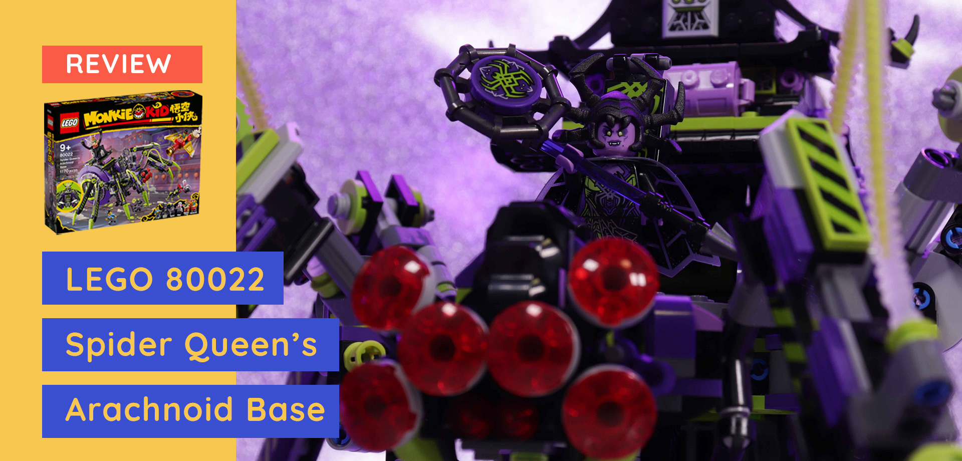 modvirke Dolke Aske Review: LEGO 80022 Monkie Kid - Spider Queen's Arachnoid Base